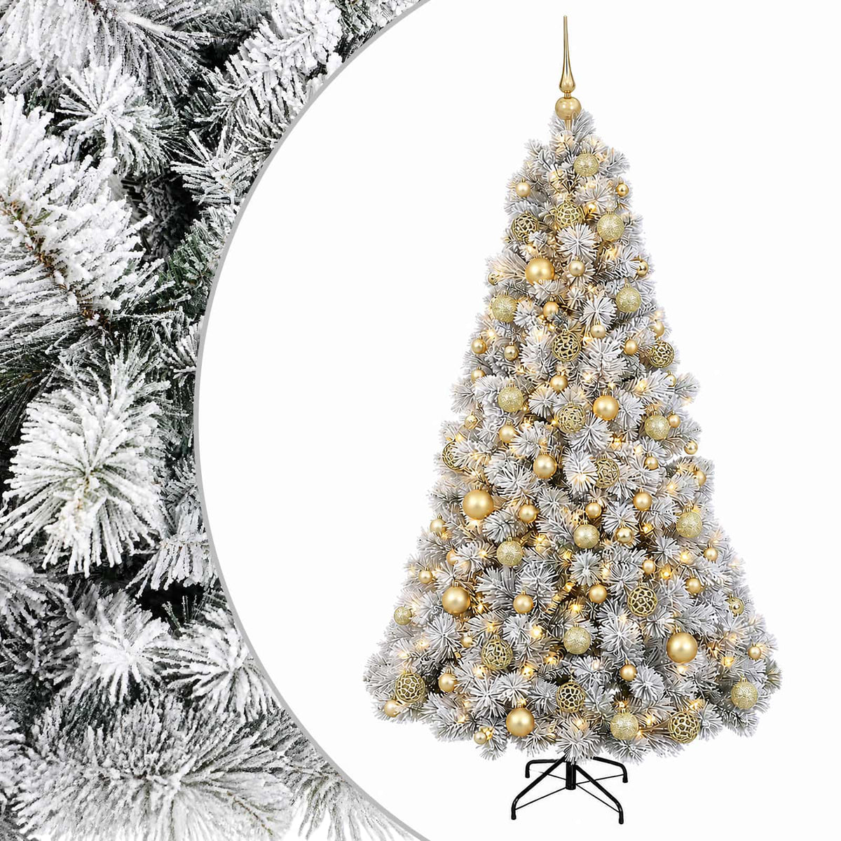 vidaXL Artificial Christmas Tree with Bauble 240 cm 300 LEDs 2