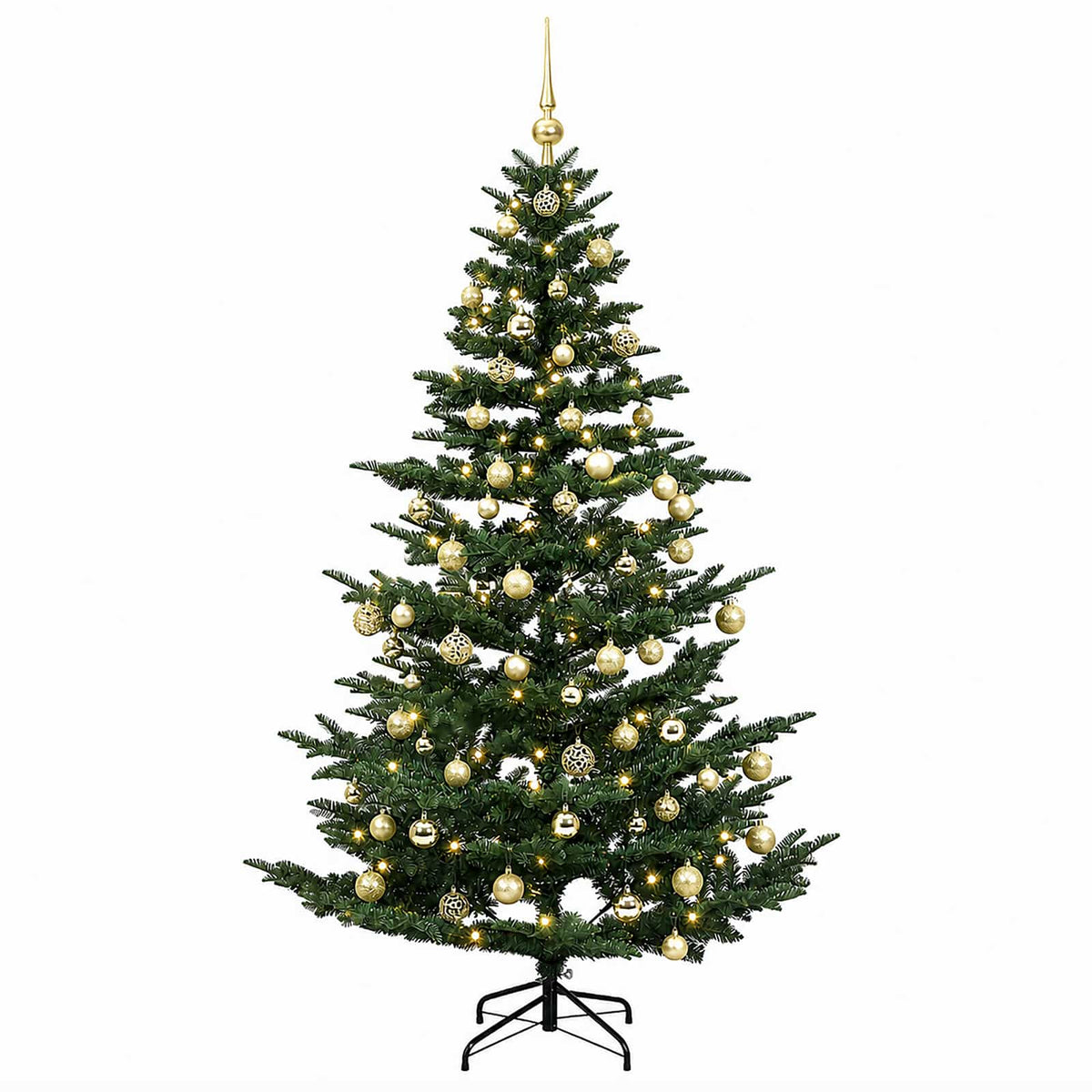vidaXL Artificial Christmas Tree with Bauble 210 cm 300 LEDs 4