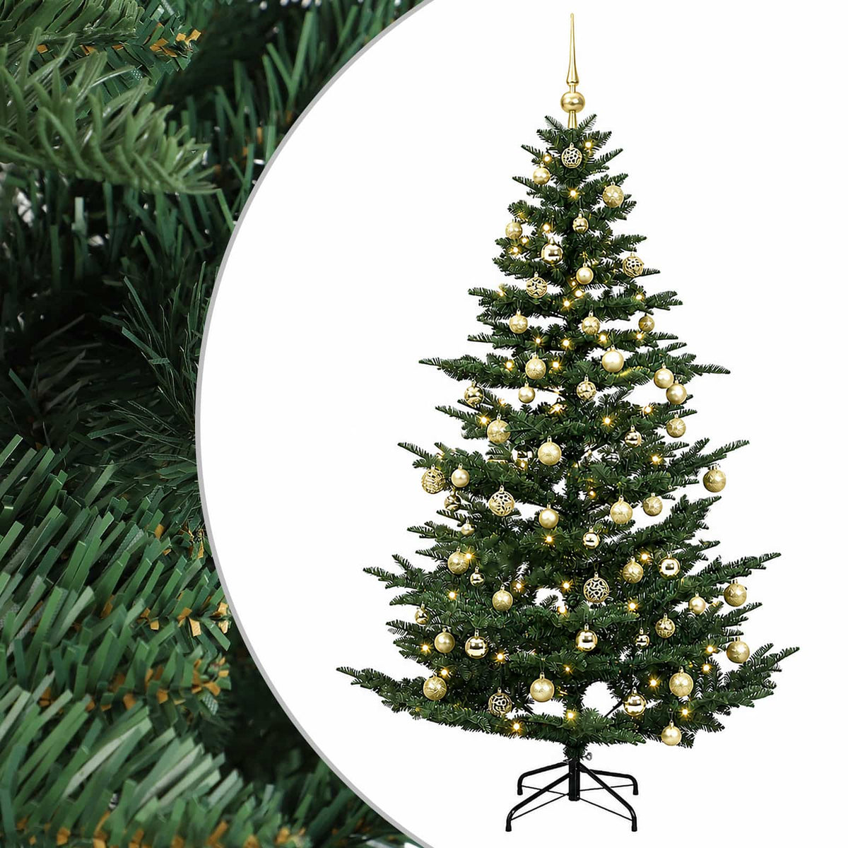 vidaXL Artificial Christmas Tree with Bauble 240 cm 300 LEDs 2