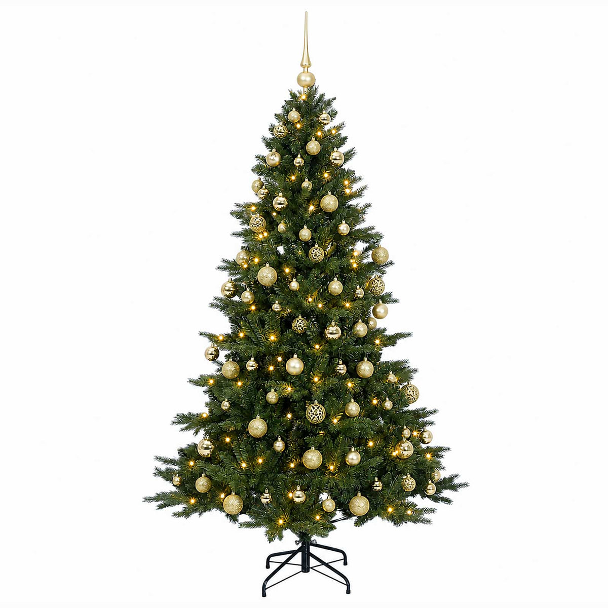 vidaXL Artificial Christmas Tree with Bauble 210 cm 300 LEDs 4