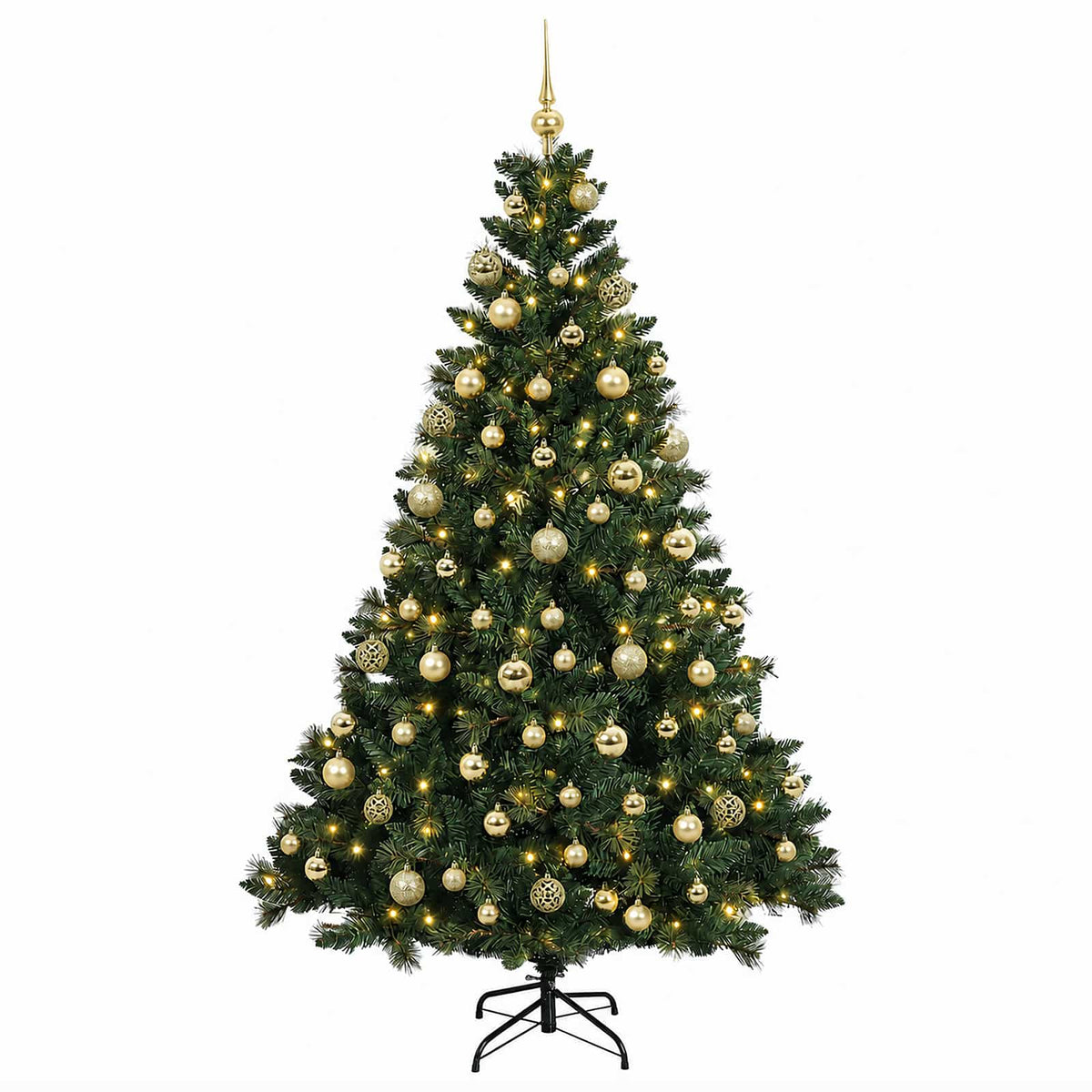 vidaXL Artificial Christmas Tree with Bauble 180 cm 300 LEDs 4