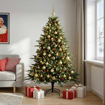 vidaXL Artificial Christmas Tree with Bauble 240 cm 300 LEDs 3