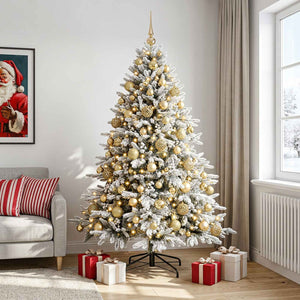 vidaXL Artificial Christmas Tree with Bauble 210 cm 300 LEDs 1