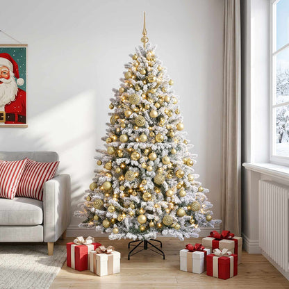 vidaXL Artificial Christmas Tree with Bauble 210 cm 300 LEDs 1