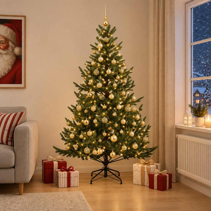 vidaXL Artificial Christmas Tree with Bauble 240 cm 300 LEDs 3