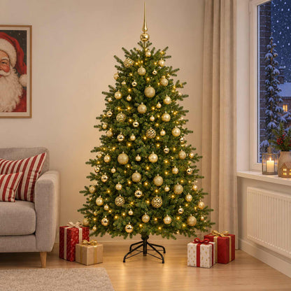 vidaXL Artificial Christmas Tree with Bauble 210 cm 300 LEDs 3