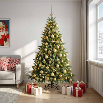 vidaXL Artificial Christmas Tree with Bauble 240 cm 300 LEDs 1
