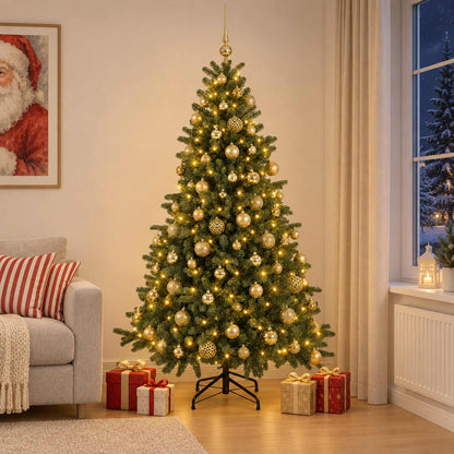 vidaXL Artificial Christmas Tree with Bauble 240 cm 300 LEDs 3