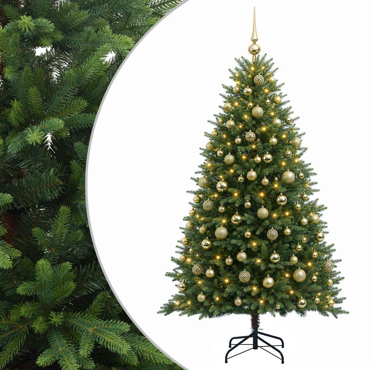 vidaXL Artificial Christmas Tree with Bauble 240 cm 300 LEDs 2