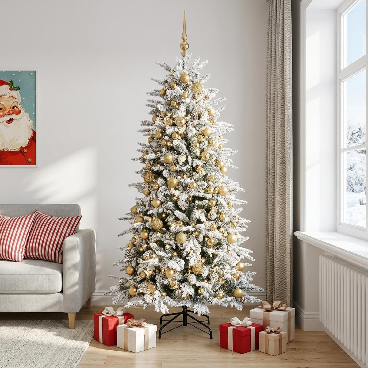 vidaXL Artificial Christmas Tree with Bauble 180 cm 300 LEDs 1