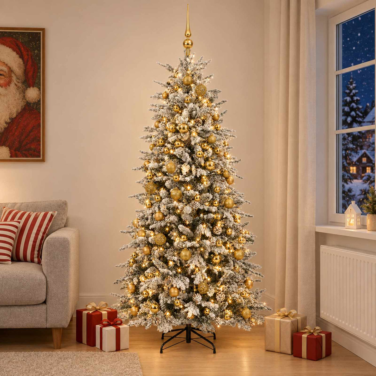 vidaXL Artificial Christmas Tree with Bauble 240 cm 300 LEDs 3