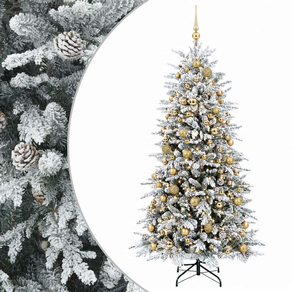 vidaXL Artificial Christmas Tree with Bauble 240 cm 300 LEDs 2