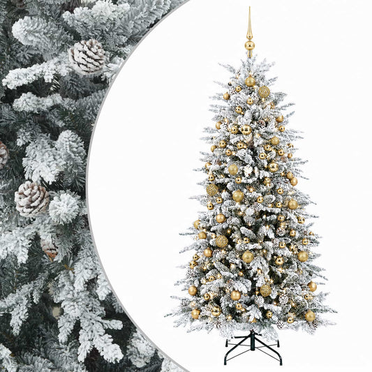 vidaXL Artificial Christmas Tree with Bauble 240 cm 300 LEDs 2