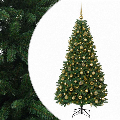 vidaXL Artificial Christmas Tree Mid-green with Bauble 180 cm 300 LEDs 2