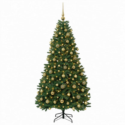 vidaXL Artificial Christmas Tree Mid-green with Bauble 240 cm 300 LEDs 4