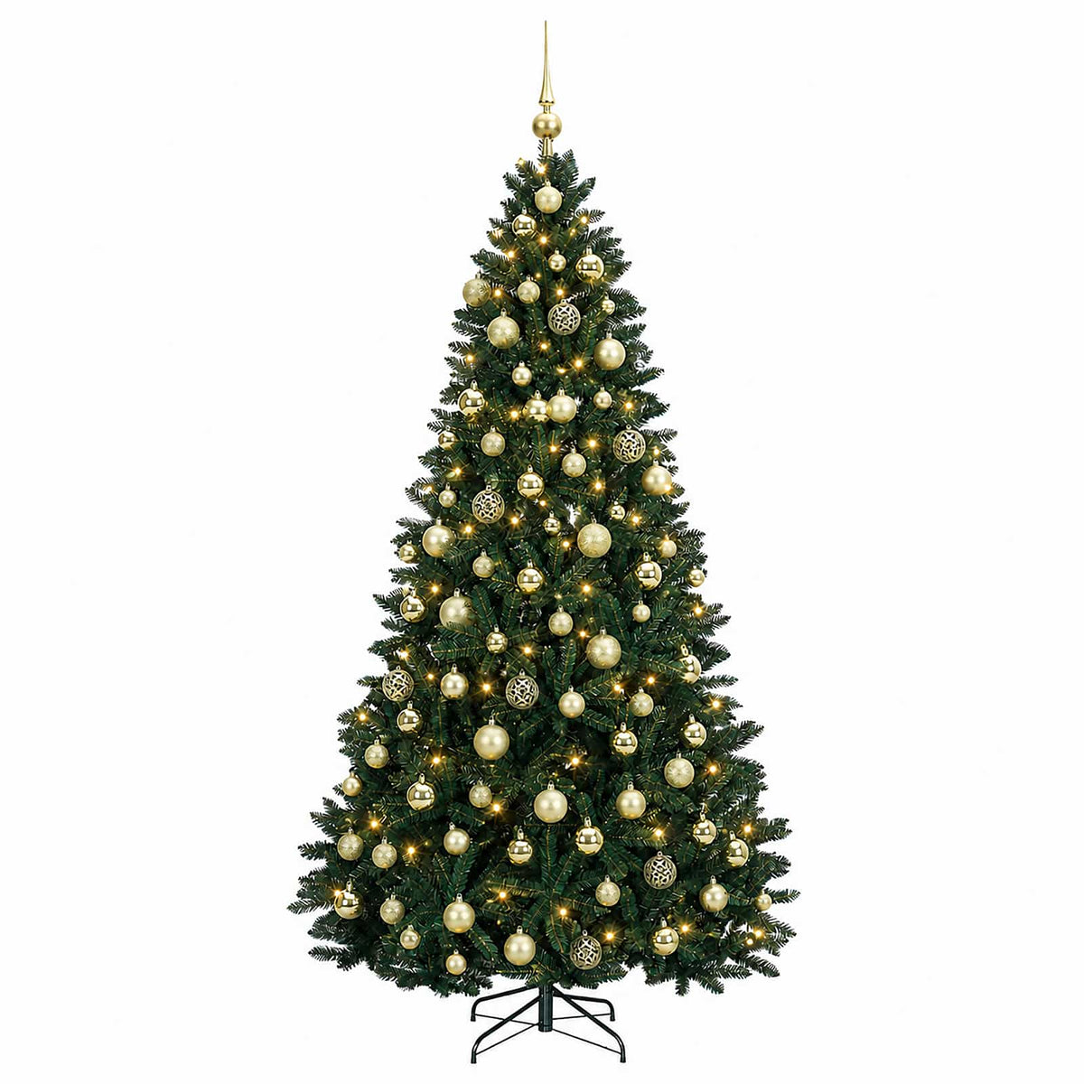 vidaXL Artificial Christmas Tree Dark Green with Bauble 180 cm 4