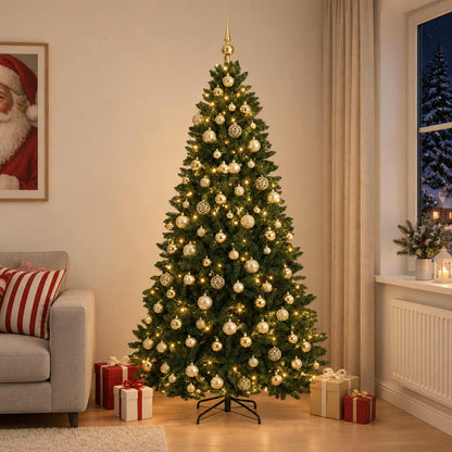 vidaXL Artificial Christmas Tree Dark Green with Bauble 240 cm 1