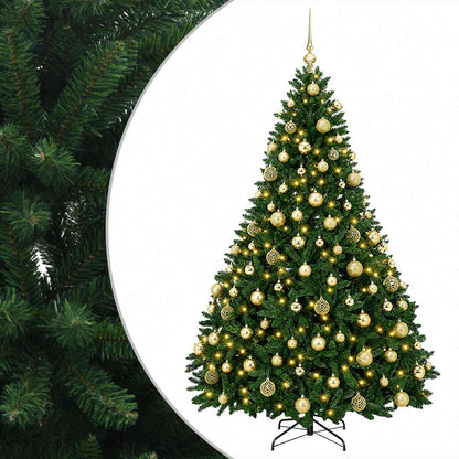 vidaXL Artificial Christmas Tree Mid-green with Bauble 180 cm 300 LEDs 2