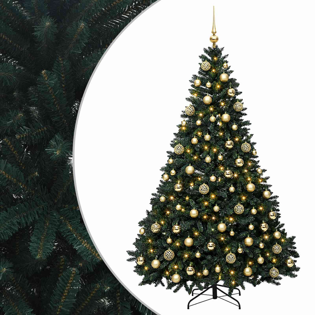 vidaXL Artificial Christmas Tree Dark Green with Bauble 240 cm 2