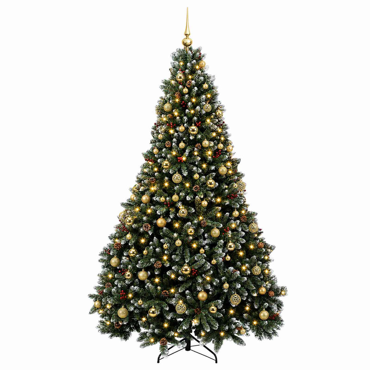vidaXL Artificial Christmas Tree Green with Bauble 210 cm 300 LEDs 4