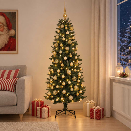 vidaXL Artificial Christmas Tree with Bauble 180 cm 300 LEDs 1