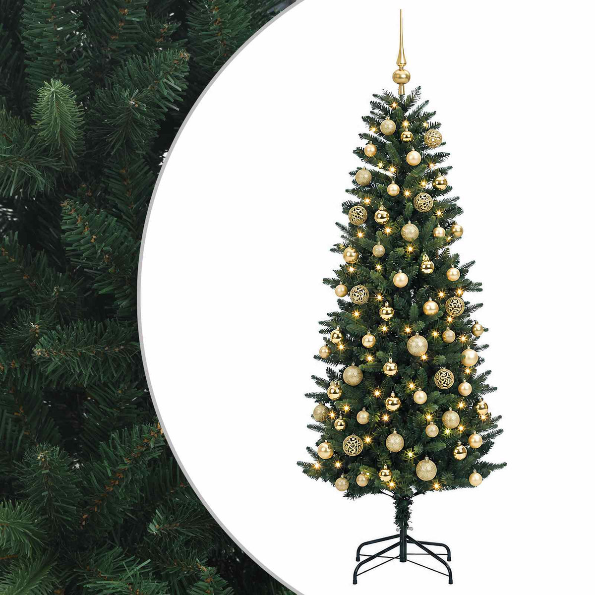vidaXL Artificial Christmas Tree with Bauble 180 cm 300 LEDs 2