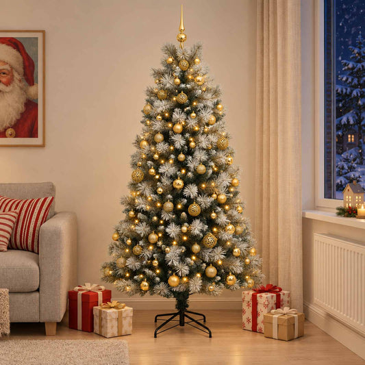Artificial Hinged Christmas Tree Baubles LEDs
