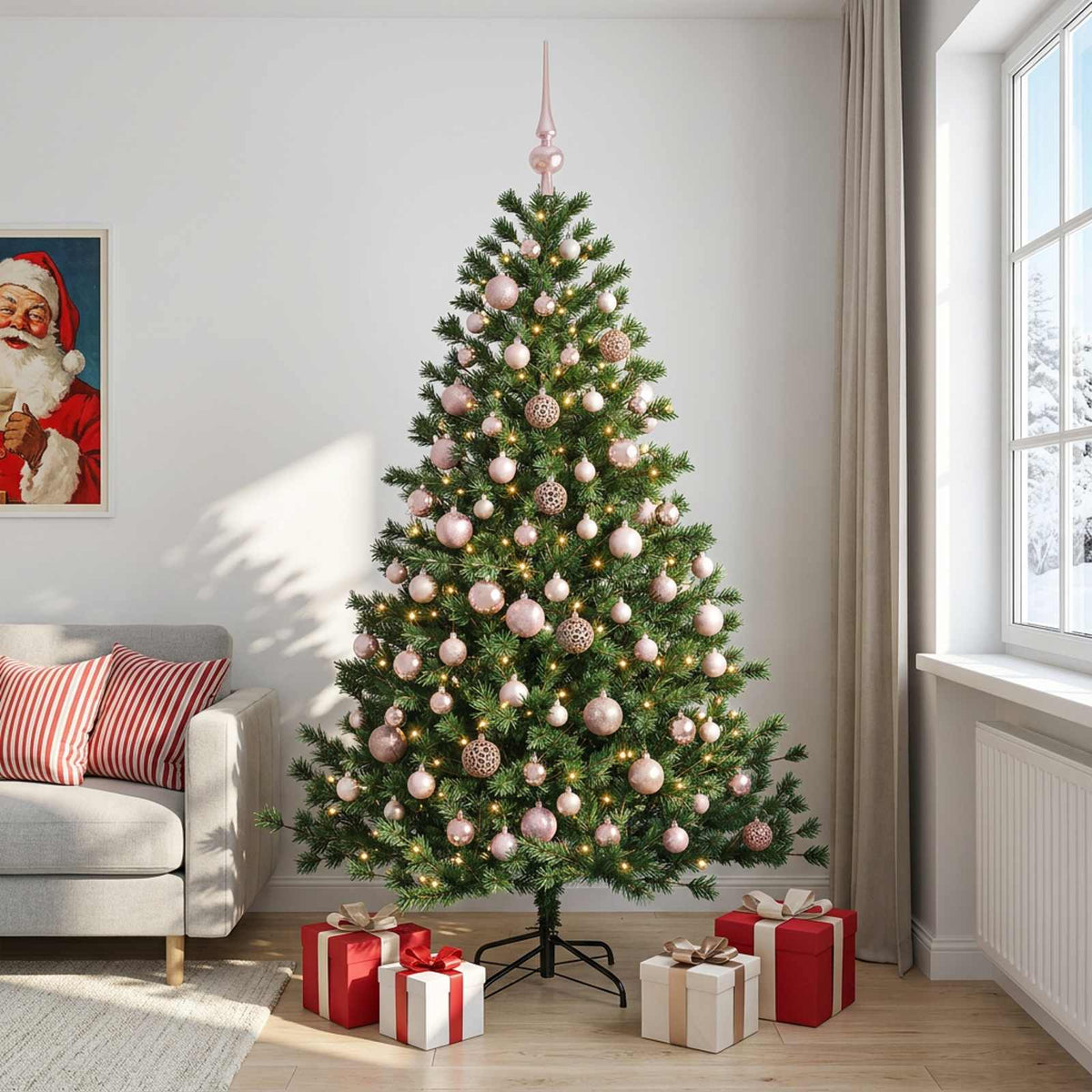 vidaXL Artificial Christmas Tree with Bauble 240 cm 300 LEDs 3