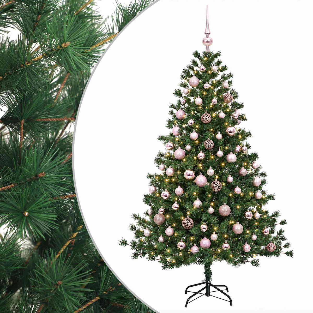 vidaXL Artificial Christmas Tree with Bauble 240 cm 300 LEDs 2