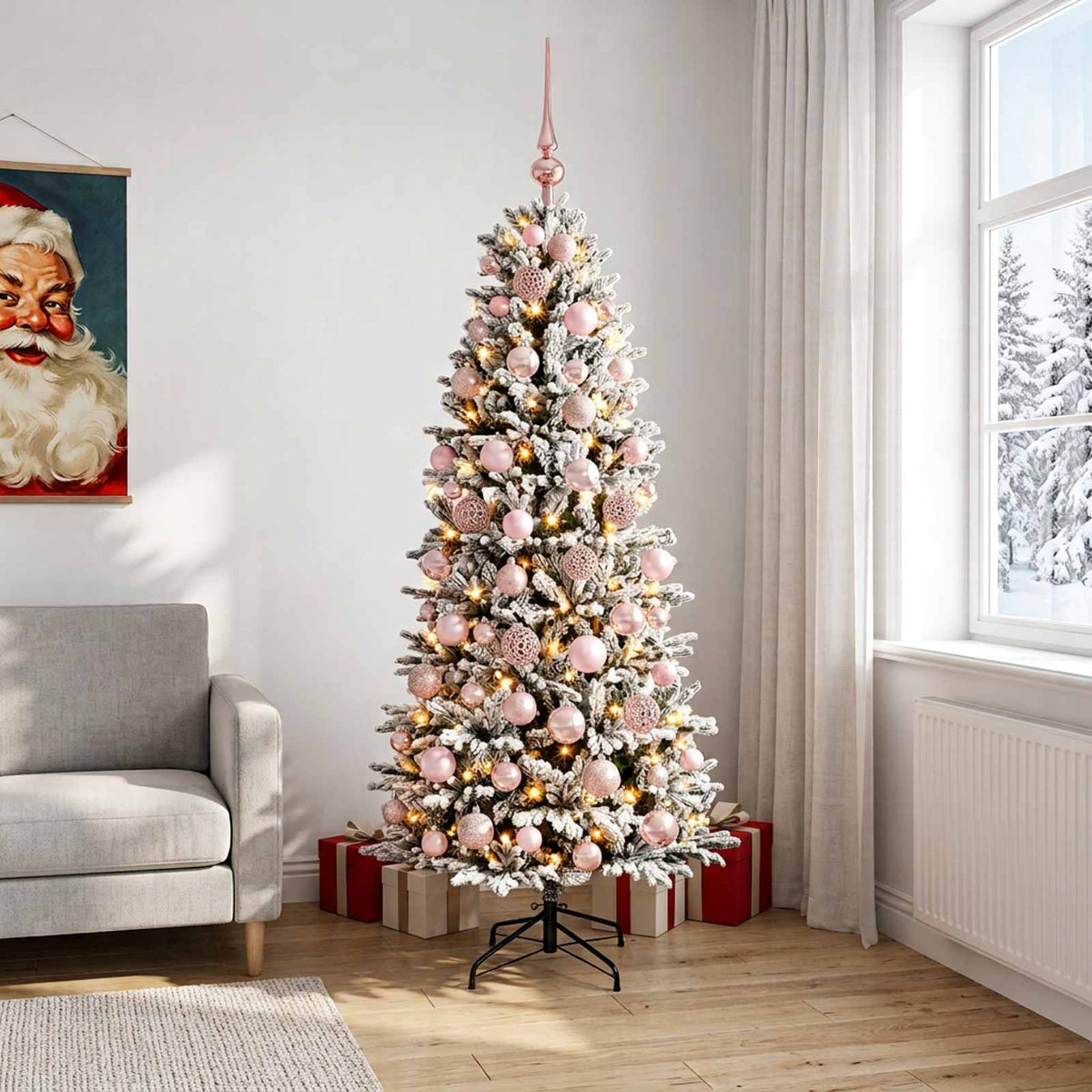 vidaXL Artificial Christmas Tree with Bauble 240 cm 300 LEDs 3