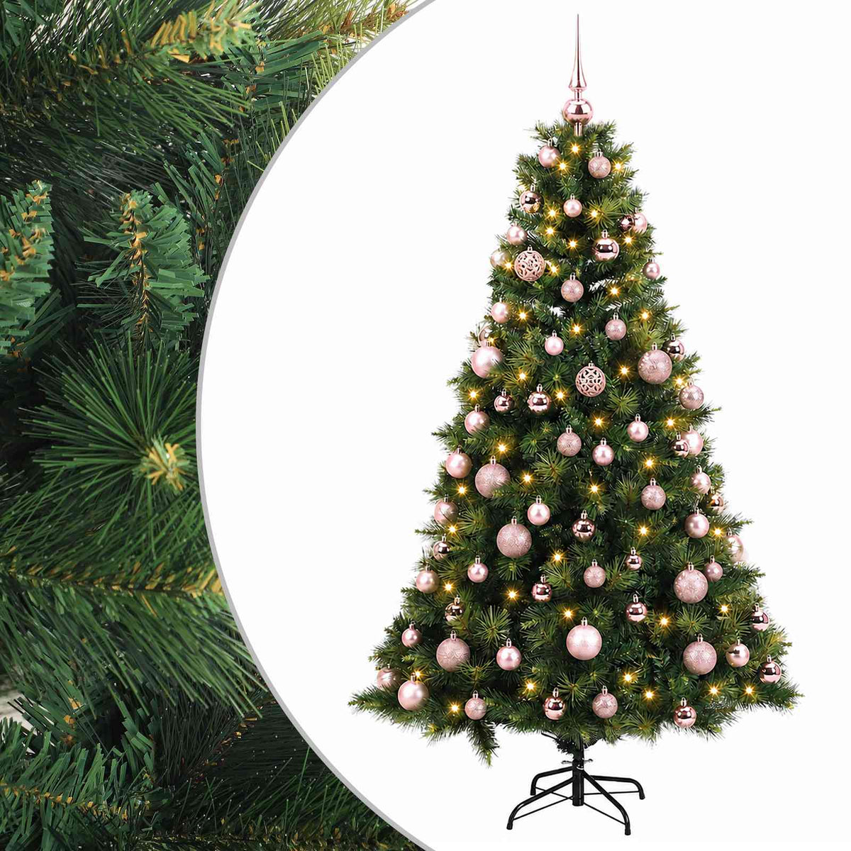 vidaXL Artificial Christmas Tree with Bauble 240 cm 300 LEDs 2