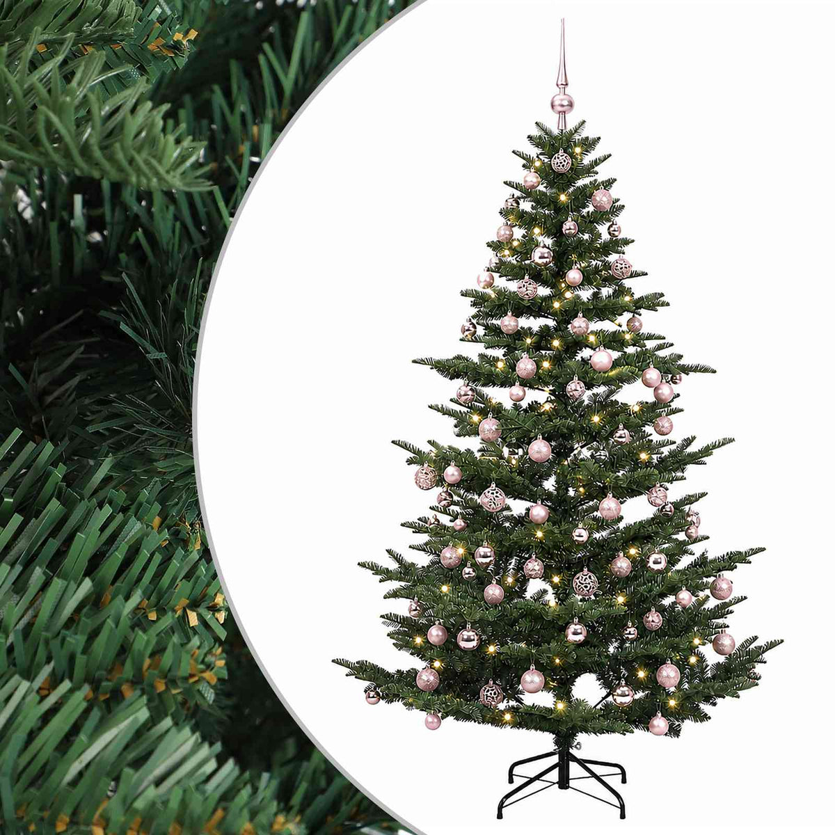 vidaXL Artificial Christmas Tree with Bauble 240 cm 300 LEDs 2