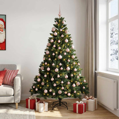 vidaXL Artificial Christmas Tree with Bauble 240 cm 300 LEDs 1