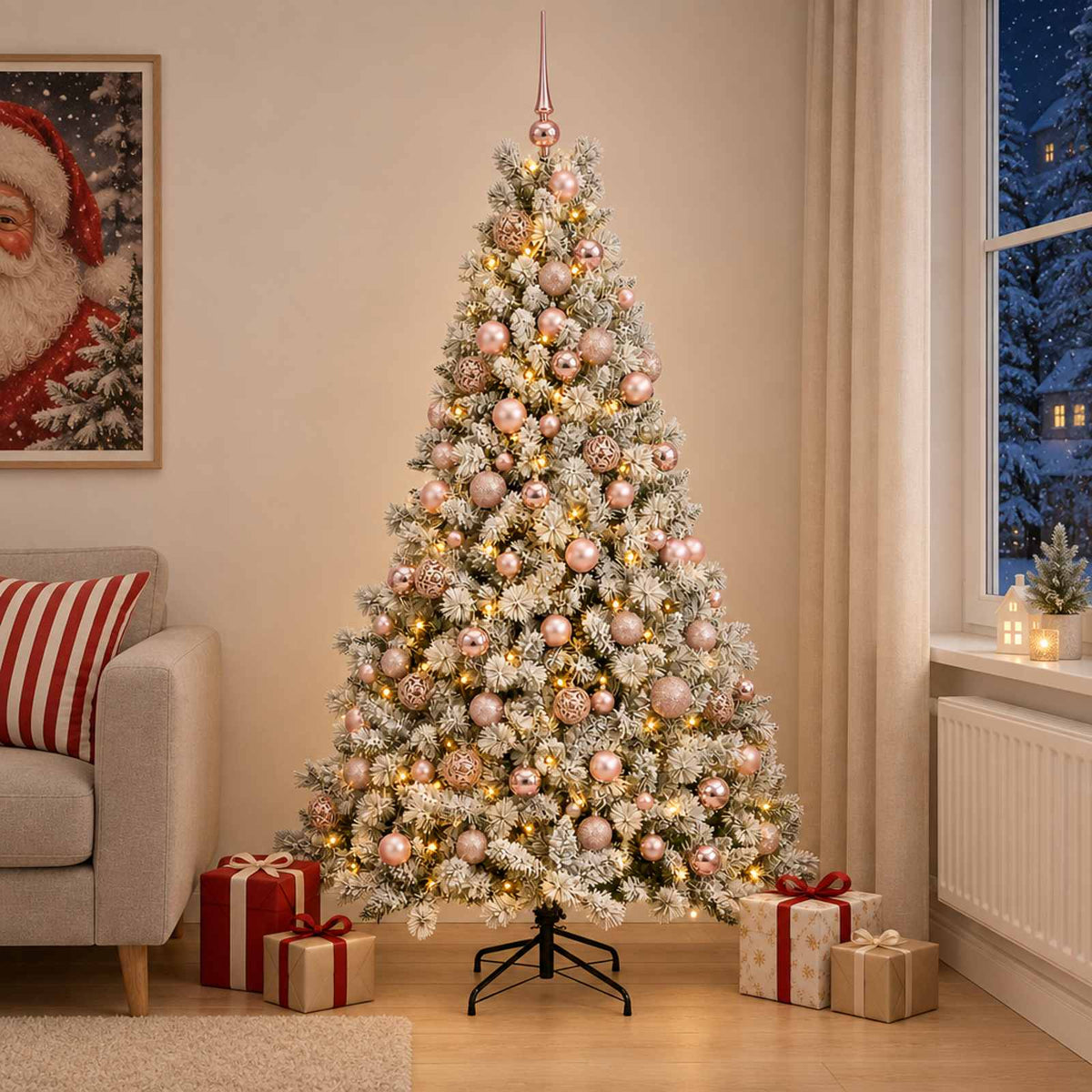 vidaXL Artificial Christmas Tree with Bauble 240 cm 300 LEDs 3