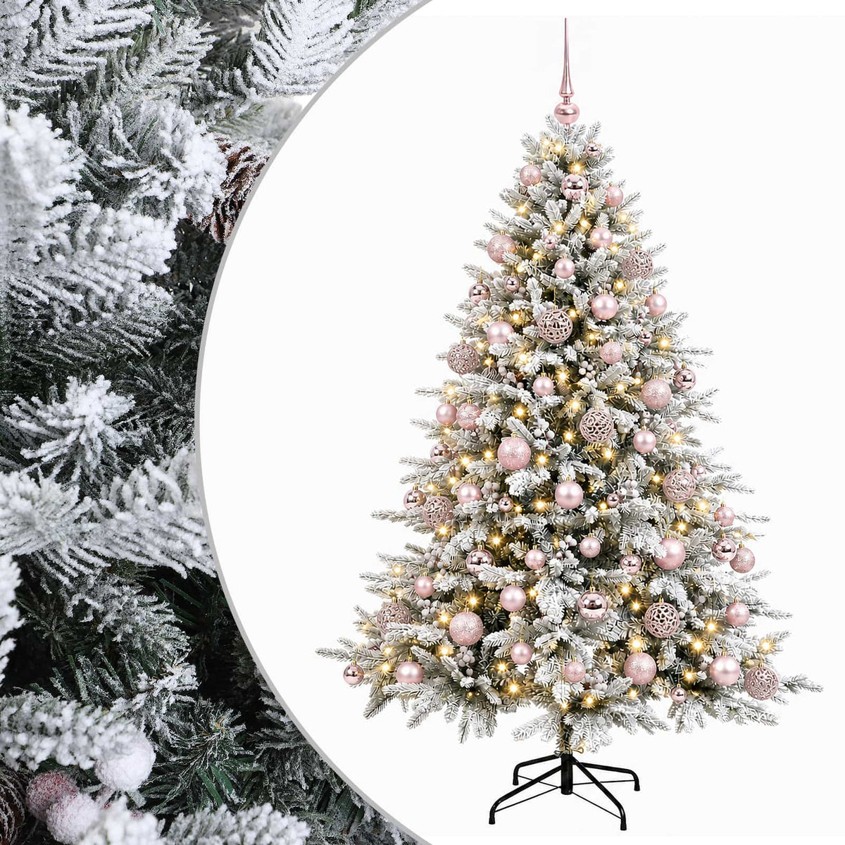 vidaXL Artificial Christmas Tree with Bauble 210 cm 300 LEDs 2