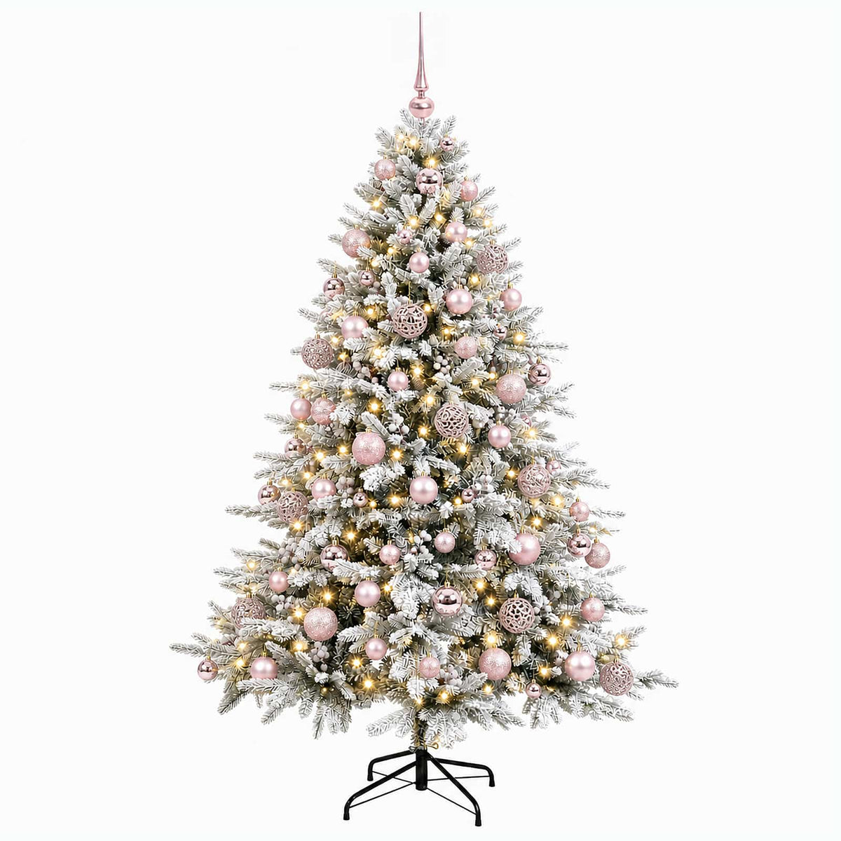 vidaXL Artificial Christmas Tree with Bauble 210 cm 300 LEDs 4