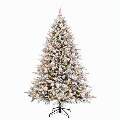 vidaXL Artificial Christmas Tree with Bauble 210 cm 300 LEDs 4