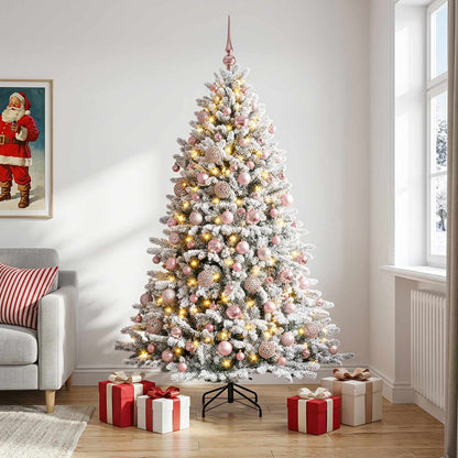 vidaXL Artificial Christmas Tree with Bauble 210 cm 300 LEDs 1