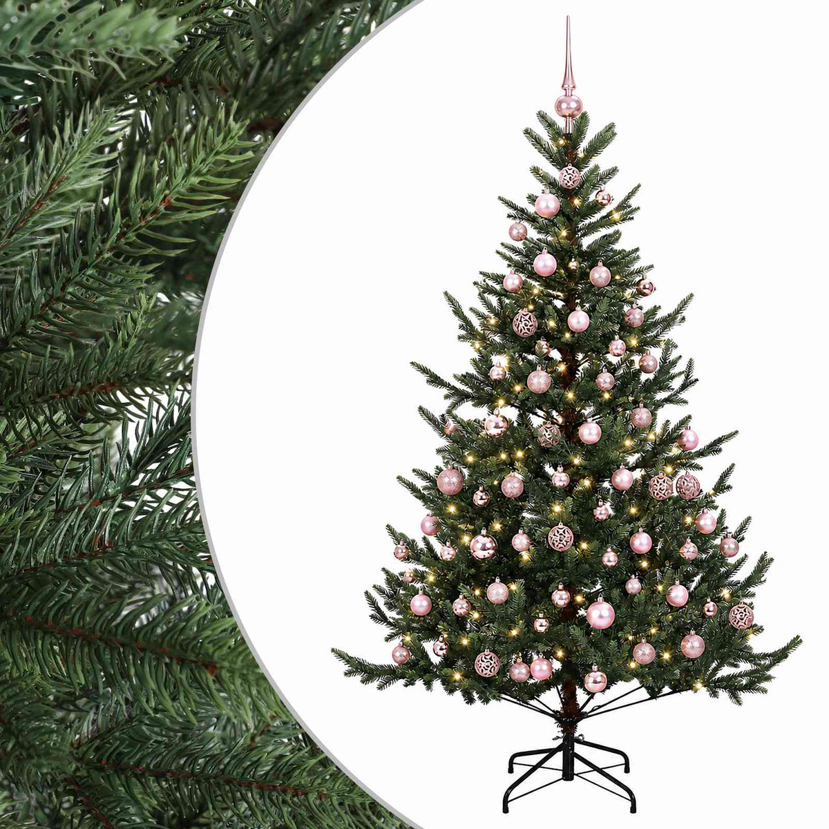 vidaXL Artificial Christmas Tree with Bauble 240 cm 300 LEDs 2