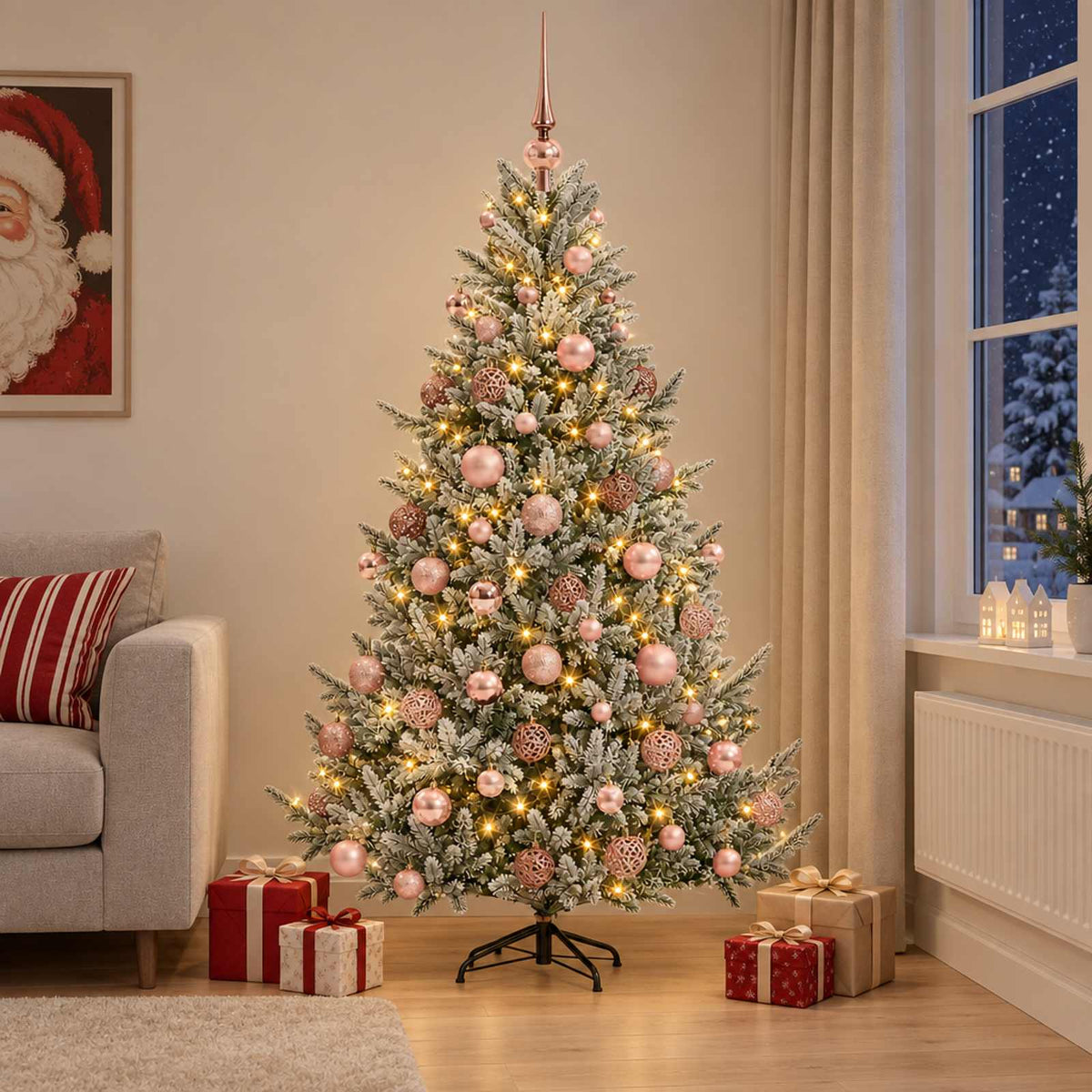 vidaXL Artificial Christmas Tree with Bauble 240 cm 300 LEDs 1