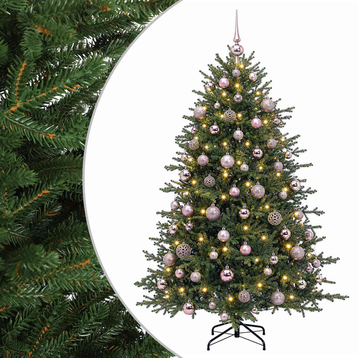 vidaXL Artificial Christmas Tree with Bauble 210 cm 300 LEDs 2
