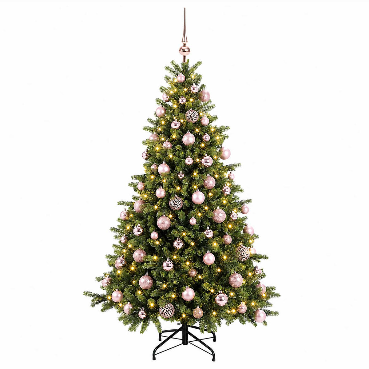 vidaXL Artificial Christmas Tree with Bauble 210 cm 300 LEDs 4
