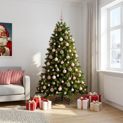 vidaXL Artificial Christmas Tree with Bauble 240 cm 300 LEDs 1