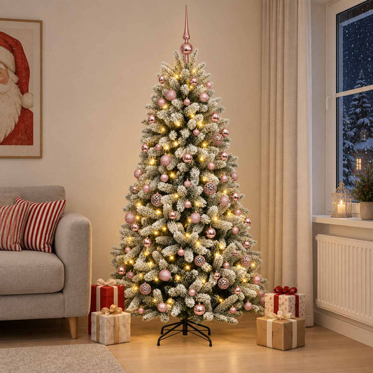 vidaXL Artificial Christmas Tree with Bauble 180 cm 300 LEDs 1