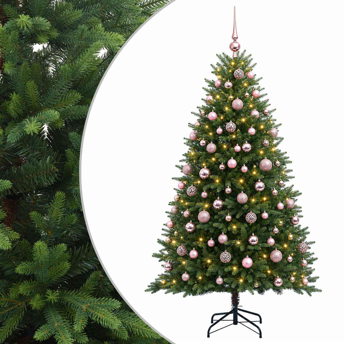 vidaXL Artificial Christmas Tree with Bauble 240 cm 300 LEDs 2