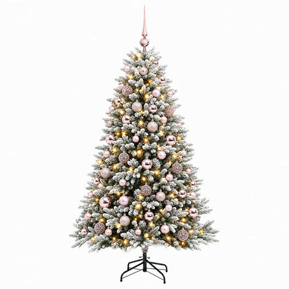 vidaXL Artificial Christmas Tree with Bauble 210 cm 300 LEDs 4