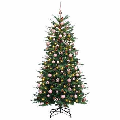 vidaXL Artificial Hinged Christmas Tree 240 cm 300 LEDs Warm White 4