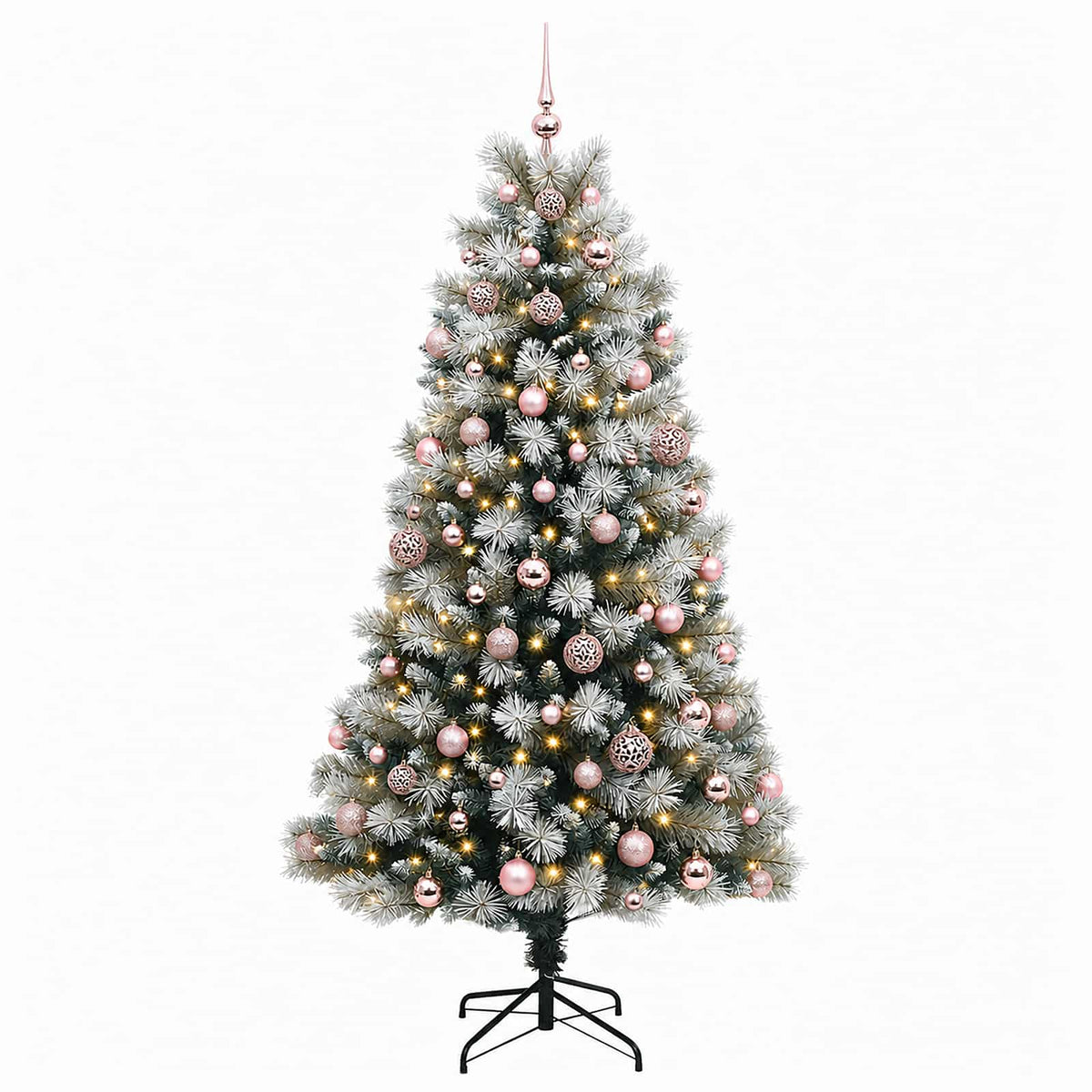 vidaXL Artificial Hinged Christmas Tree with Baubles 240 cm 300 LEDs 4
