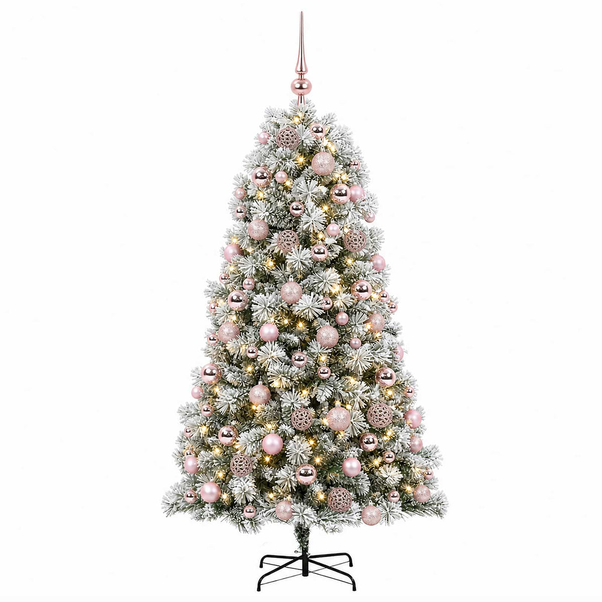 vidaXL Artificial Hinged Christmas Tree with Baubles 240 cm 300 LEDs 4