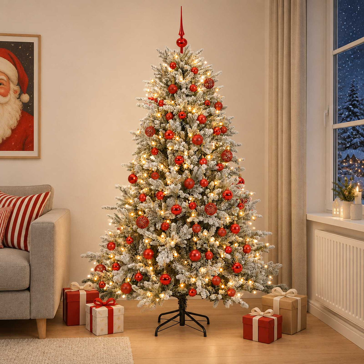 vidaXL Artificial Christmas Tree with Bauble 240 cm 300 LEDs 3